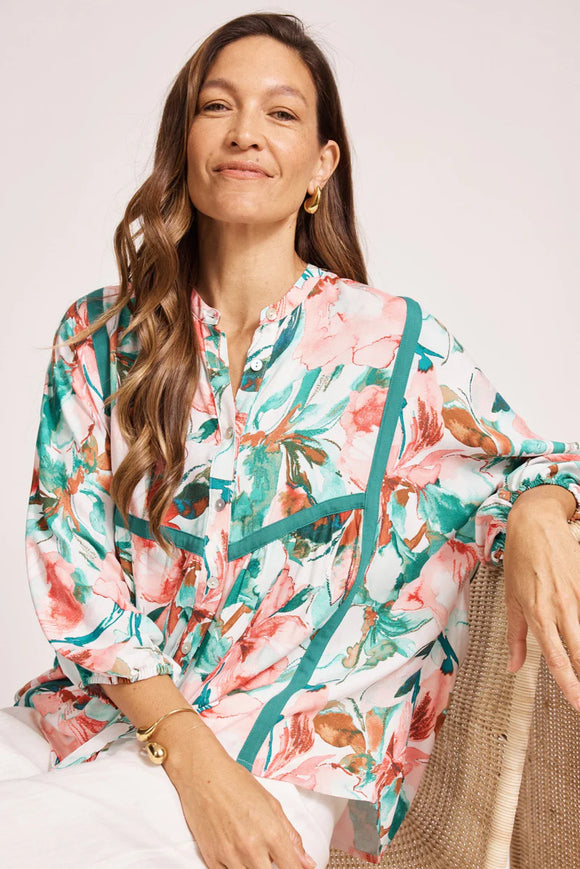 Alegria Spliced Top - Estate/Teal