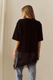 Arlo Jersey Lace Tee - Black