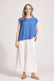 Artemis Sleeveless Knit Top - White & Aegean