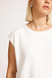 Artemis Sleeveless Knit Top - White & Aegean