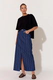 Asher Stripe Denim Skirt