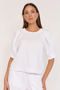 Asha Linen Top - White