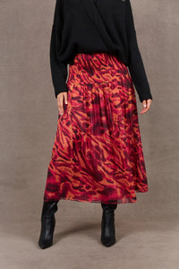 Bantu Maxi Skirt - Magenta & Fern