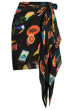 Cabana Sarong - Coral & Black