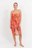 Cabana Sarong - Coral & Black