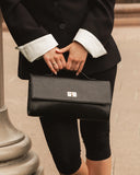 Delaney Clutch - Black & Suedette Chocolate