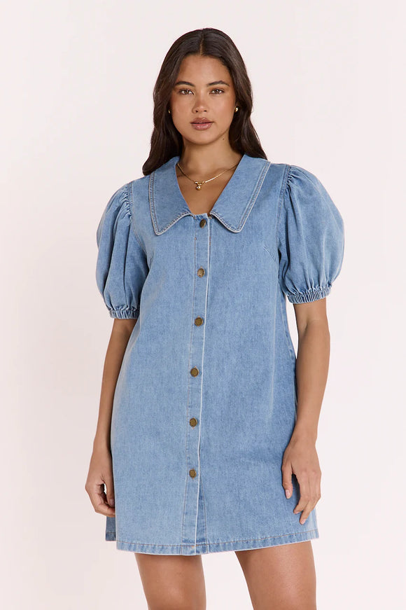 Dottie Denim Dress - Blue