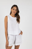 Evita Top - Brick & White