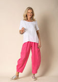 Florencia Linen Pants - Raspberry Sorbet