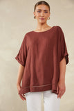 Florence Relaxed Top - Bianco & Espresso