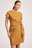 Francia Tie Dress - Coral & Caramel