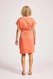 Francia Tie Dress - Coral & Caramel