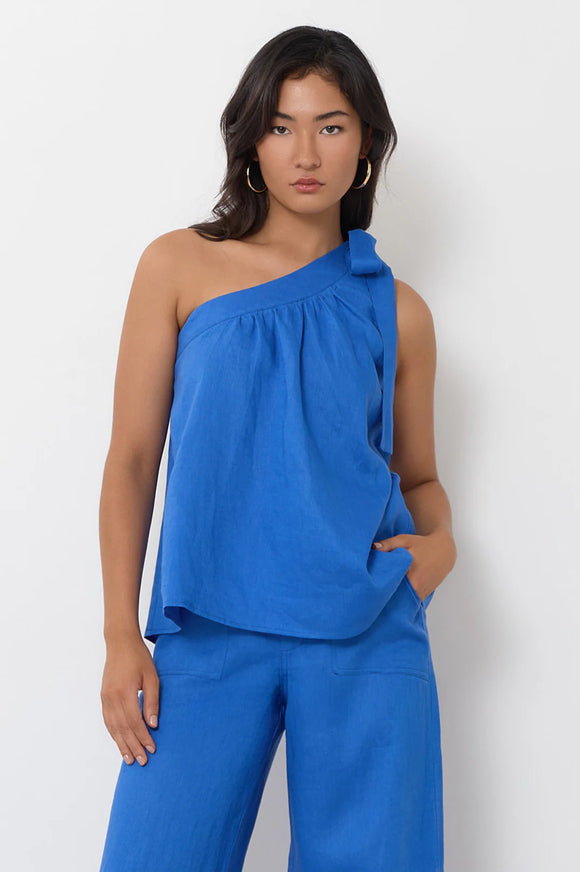 Frida One Shoulder Top - Blue