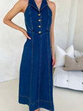 Harper Halter Denim Dress