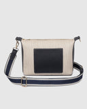 Havana Crossbody Bag - Biscuit & Navy