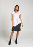 Holiday Asymmetrical Bamboo Tee - White & Marlin