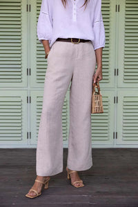 Fleetwood Linen Pant - Natural & White