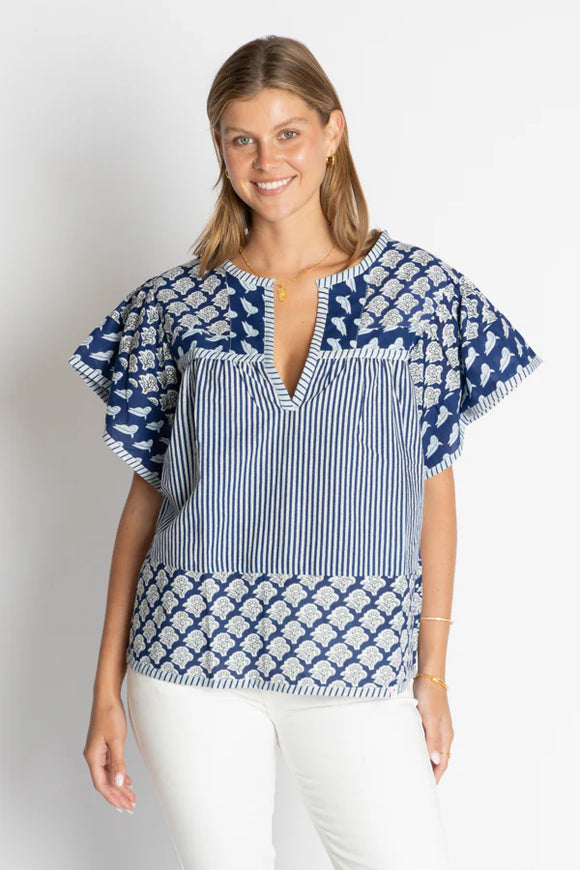 Mississippi Ruffle Top - Navy