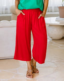 Iluka Pants -Chocolate & Red