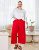 Iluka Pants -Chocolate & Red