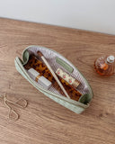 Jayne Woven Makeup Bag - Green