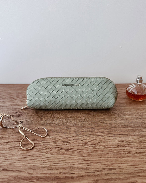 Jayne Woven Makeup Bag - Green