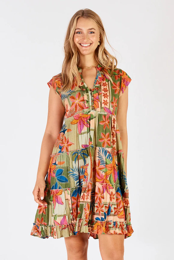 Jemma Tiered Dress - Olive