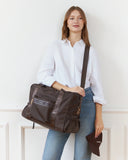 Jenn Nylon Travel Bag - Black & Chocolate