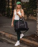 Jenn Nylon Travel Bag - Black & Chocolate