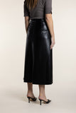 Leo Leather Skirt - Black & Camel
