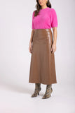 Leo Leather Skirt - Black & Camel