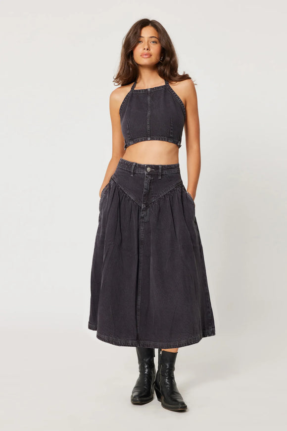 Leonie Skirt - Vintage Black & Cloud