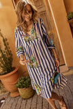 Lucciano Kaftan - Navy Stripe