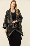 Lucia Cape - Stone Paisley & Charcoal Paisley