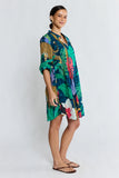 Jungle Fever Tuck Dress - Navy