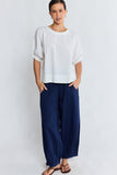 Remi Balloon Pant - Navy & White