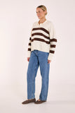 Magnolia Knit - Cream Chocolate Stripe