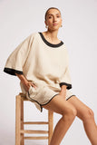 Maris Relaxed Splice Top - Tusk & Black