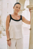 Maris Splice Tank - Tusk & Black
