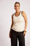 Maris Stitched Tank - Tusk & Black