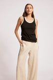Maris Stitched Tank - Tusk & Black