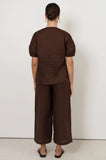 Maura Tie Detail Top - Chocolate