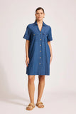 Melenia Denim Shirt Dress - Denim & Indigo