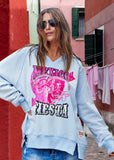 Mexican Fiesta Sweat - Vintage Blue & Pink