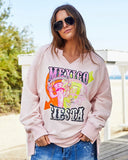 Mexican Fiesta Sweat - Vintage Blue & Pink