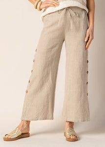 Mileta Linen Pant - Navy & Latte