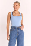Millie Contrast Tank - Blue Chocolate