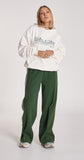 Noah Wide Leg Pant - Green White Stripe