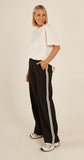 Noah Wide Leg Pant - Black White Stripe