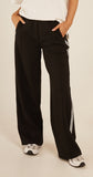 Noah Wide Leg Pant - Black White Stripe